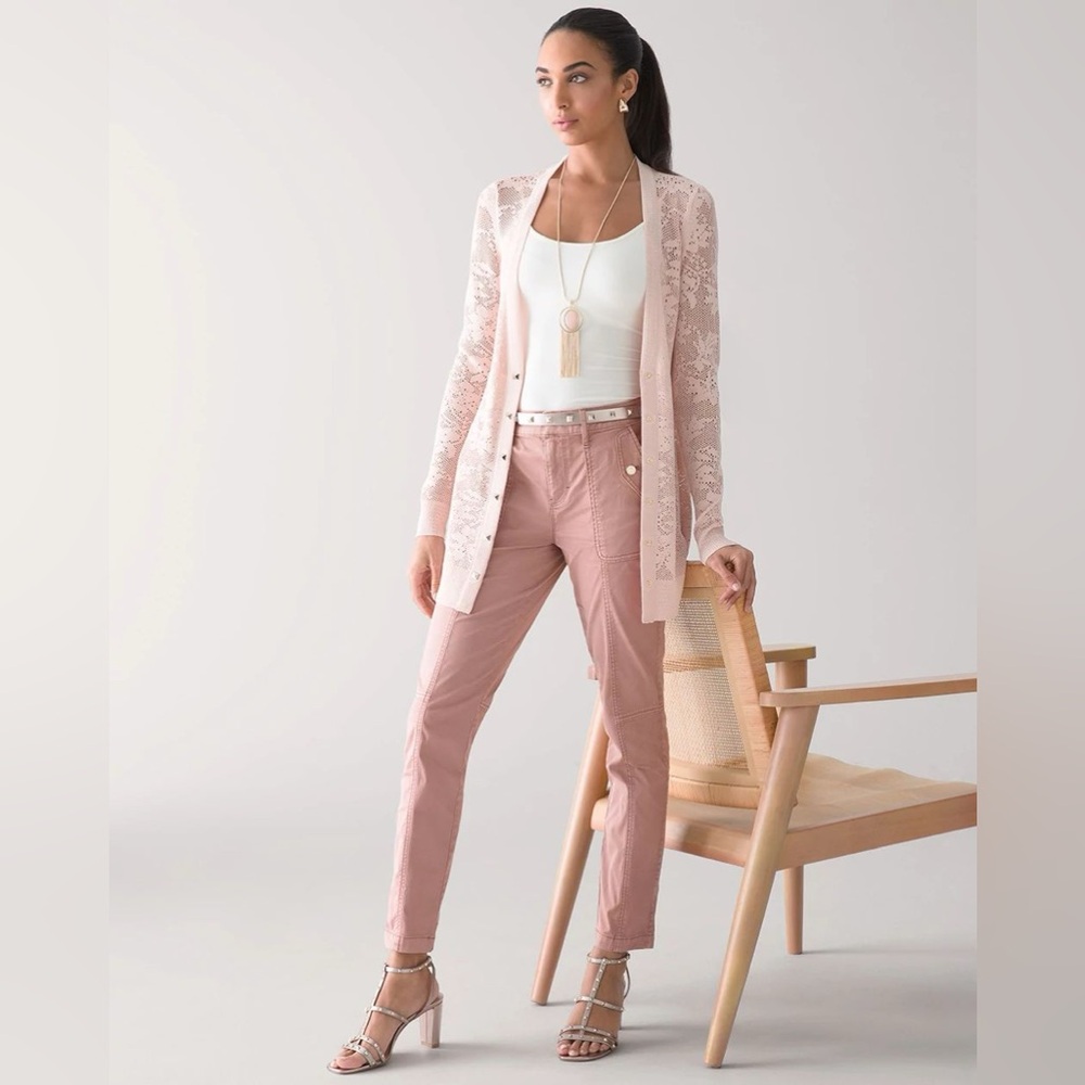 White House Black Market High-Rise Pret-A-Jet Slim Ankle Pants Sz 2 Washed Mauve